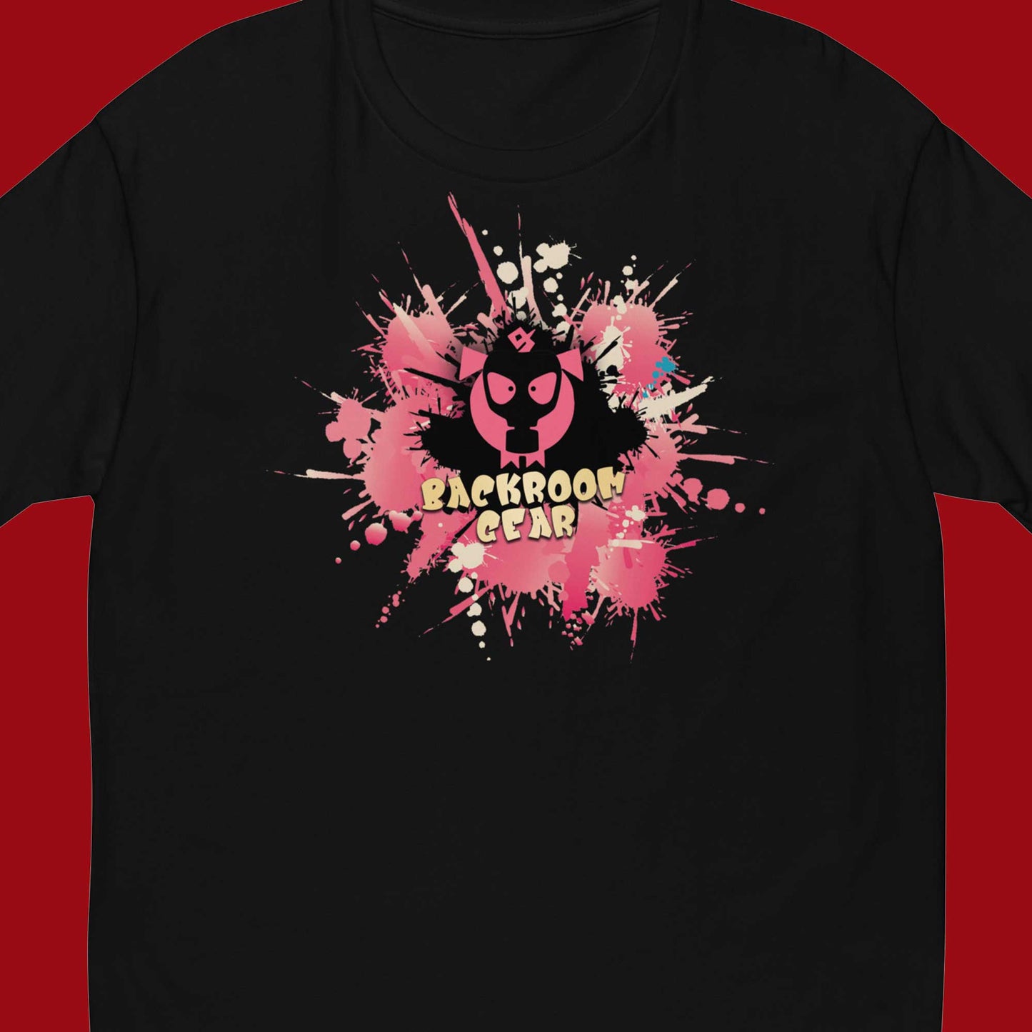 Backroom-Gear Logo Black T-Shirt-Flat Closeup Backroom-Gear - your LGBTQI Gay Kink Apparel Store