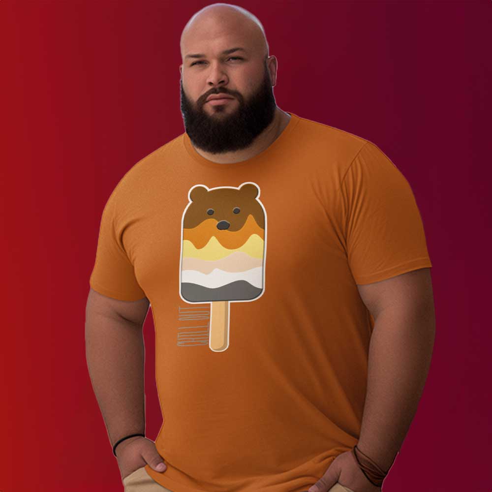 Man wearing Bear Popsicle Toast T-Shirt - BackRoomGear - your LGBTQI Gay Kink Apparel Store