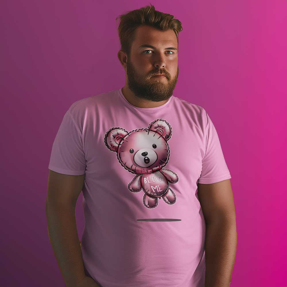 Playful Blow Me Bear Balloon T-Shirt Fun & Cheeky Design