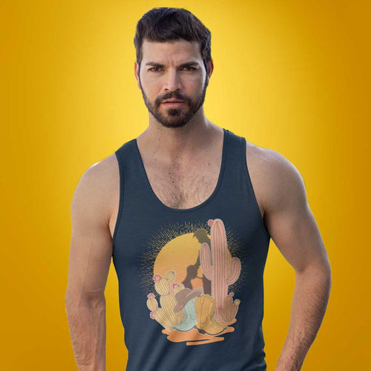 Vintage Brokeback Cowboy Sunset Tank | Western Gay Pride Tank Top