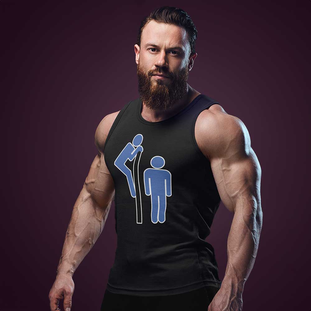 Man wearing Gay Cruisin' Tank Top black - BackRoomGear - your LGBTQI Gay Kink Apparel Store