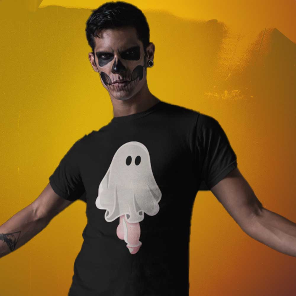 Well Hung Ghost Halloween Shirt Spooky Gay Ghost Tee