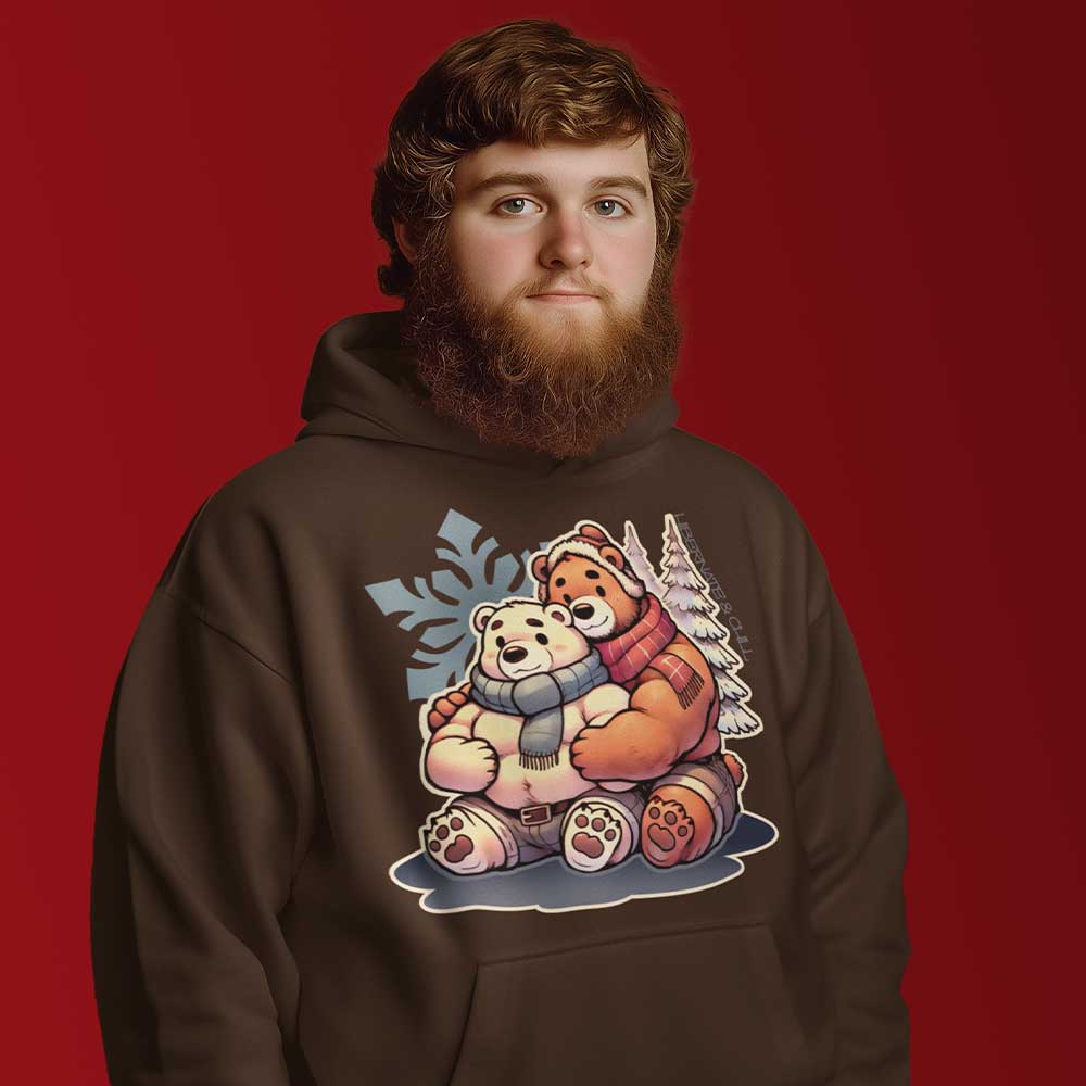 Cuddly Bear Winter Hoodie – Cozy Gay Bear Pride Design for Winter Snuggles