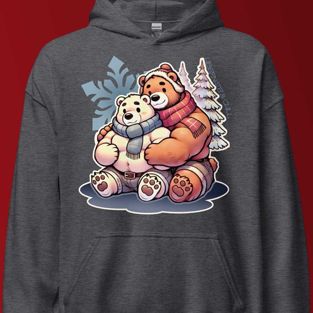 Cuddly Bear Winter Hoodie – Cozy Gay Bear Pride Design for Winter Snuggles