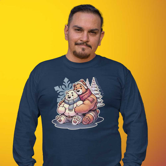 Cuddly Bear Winter Long Sleeve T-Shirt – Cozy Gay Bear Pride Design for Winter Snuggles