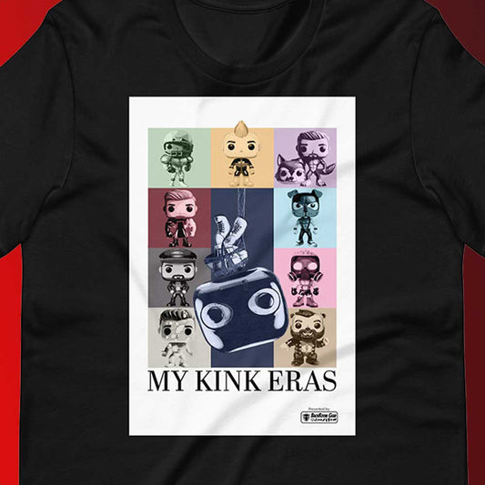 Kink Eras black shirt flat closeup - backroomgear - your LGBTQI Gay Kink Apparel Store