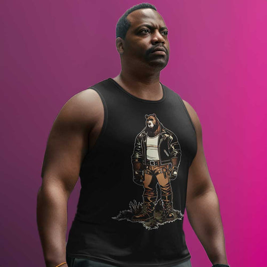 Leather Daddy Bear Muscle Shirt | Gay Pride Bear Community Tee