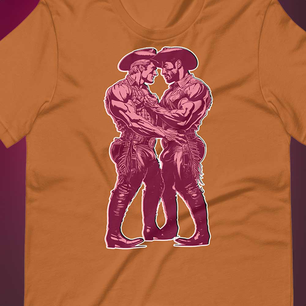 Pink-Cowboys-Toast-Closeup Shirt-backroomgear - your LGBTQI Gay Kink Apparel Store