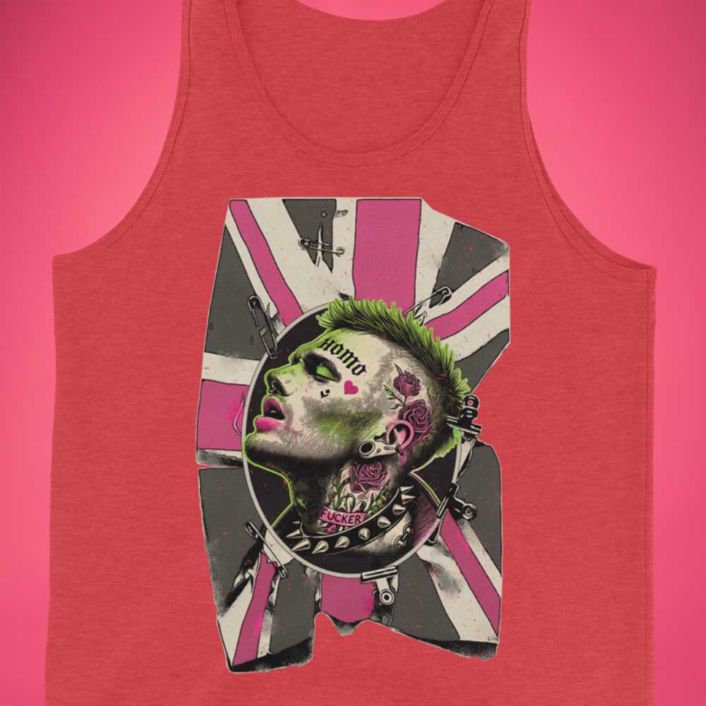 Queer Punk Anthem Tank – Gay Pride Rebel Graphic Tank Top for LGBT+ Pride