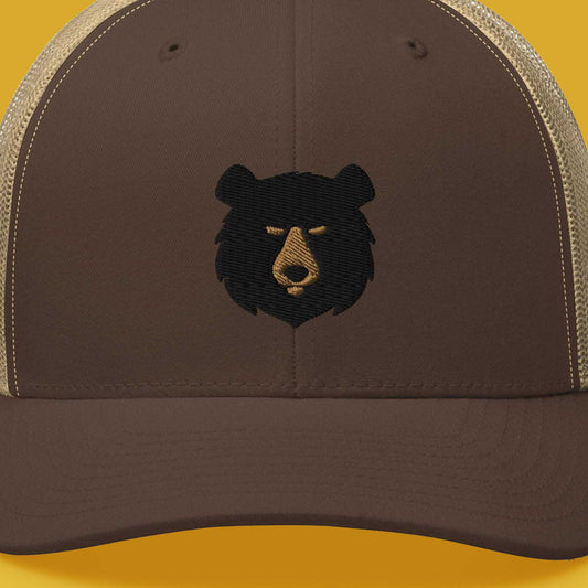 BEAR Cap Brown Front Closeup- BackRoomGear - your LGBTQI Gay Kink Apparel Store