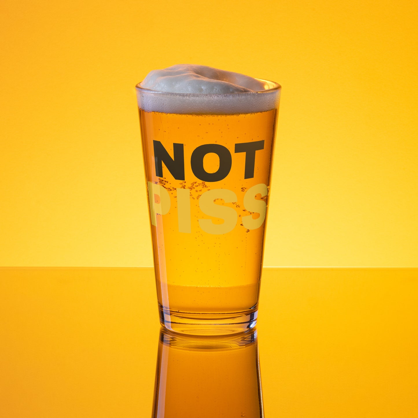 NOT PISS Pint Glass Watersports Kink Rude Slogan Glass