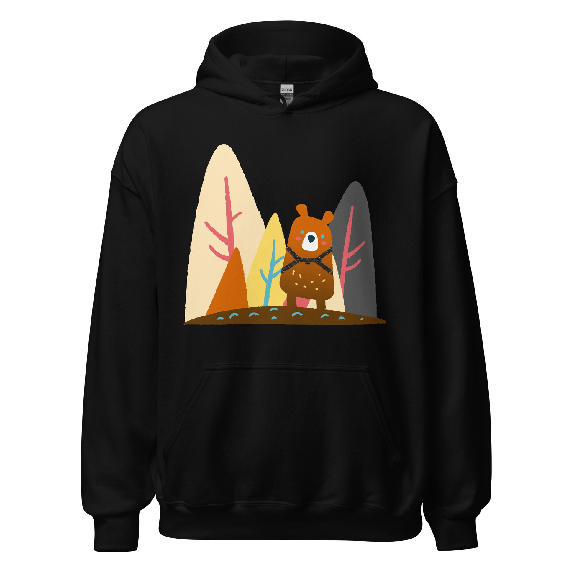 Does-a-Bear-f-k-in-the-woods-Black Hoodie-backroom-gear - your LGBTQI Gay Kink Apparel Store