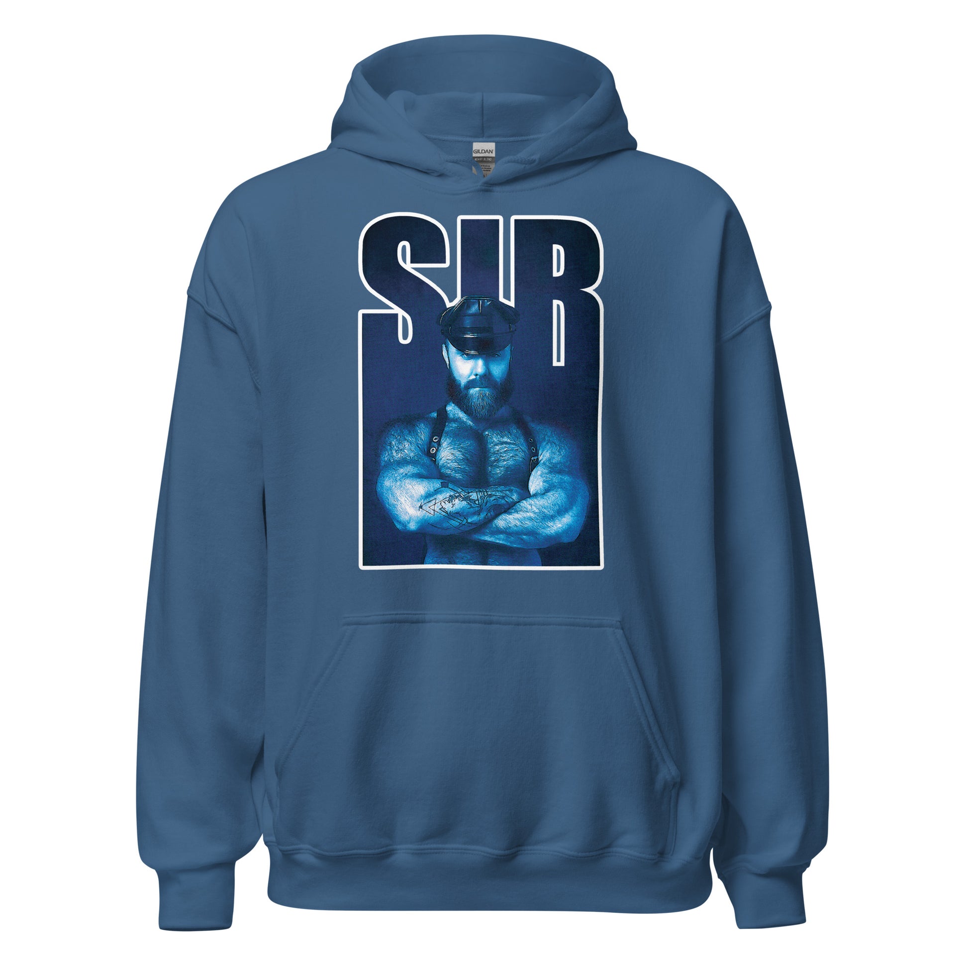 Sir Bear indigo blue hoodie - backroomgear - your LGBTQI Gay Kink Apparel Store