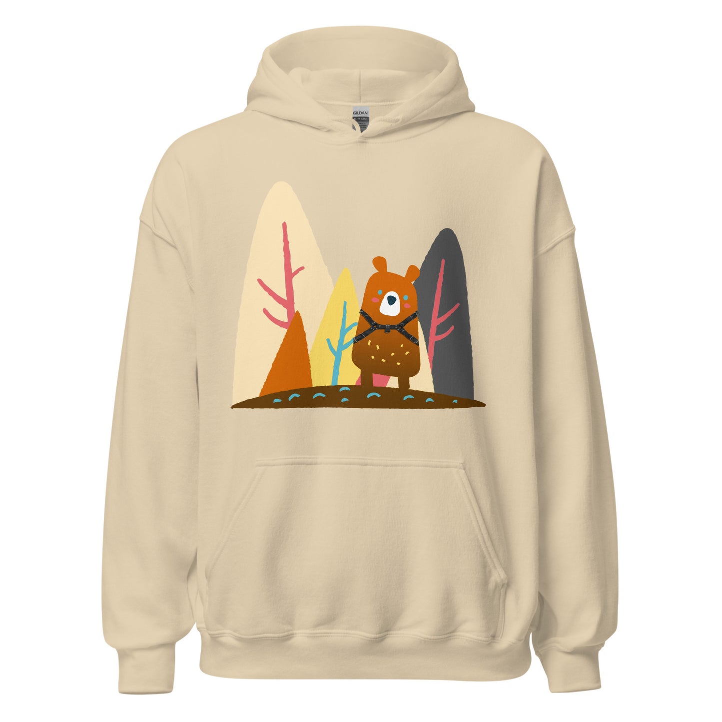 Does-a-Bear-f-k-in-the-woods-Sand Hoodie-backroom-gear - your LGBTQI Gay Kink Apparel Store