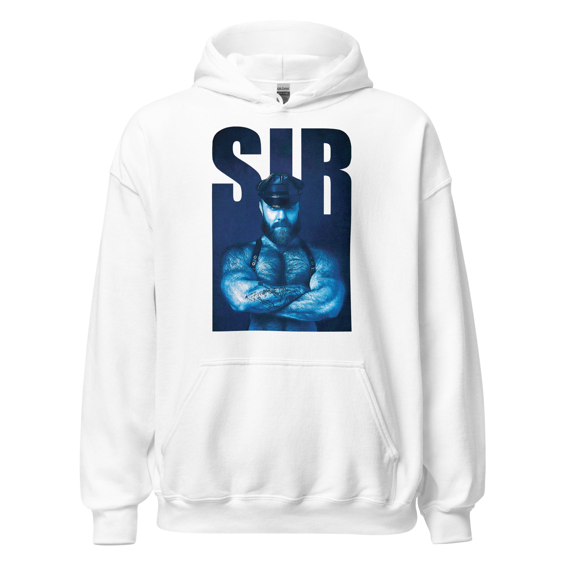 Sir Bear white hoodie - backroomgear - your LGBTQI Gay Kink Apparel Store