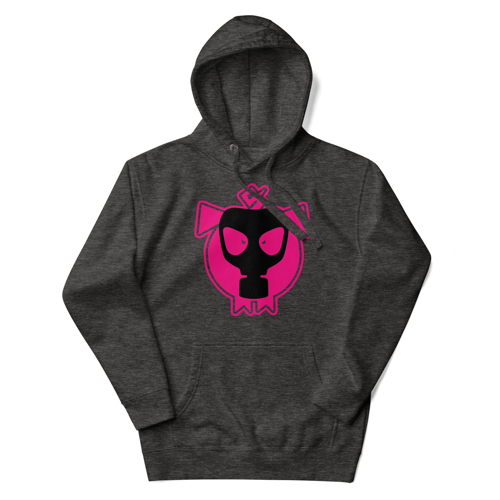 Pig-Logo-Hoodie-charcoal flat - backroomgear - your LGBTQI Gay Kink Apparel Store