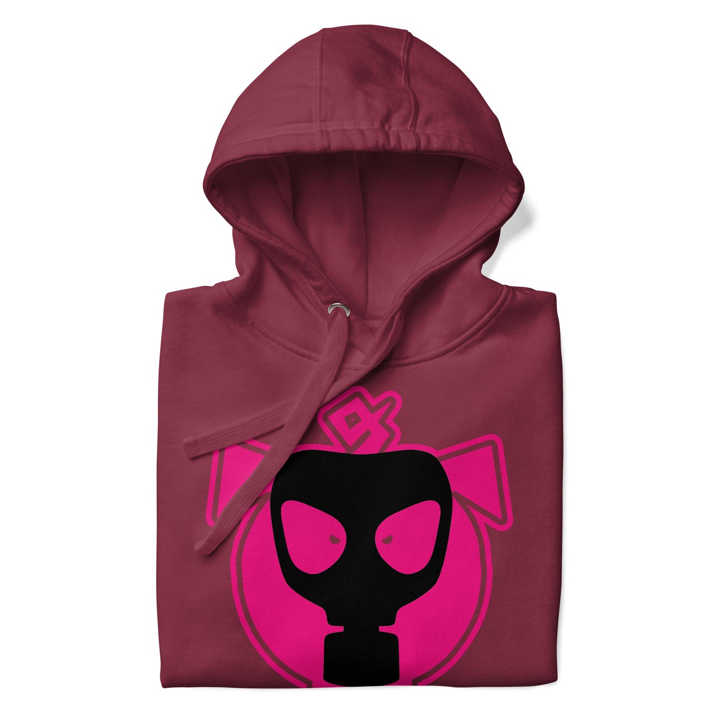 Pig-Logo-Hoodie-maroon folded - backroomgear - your LGBTQI Gay Kink Apparel Store