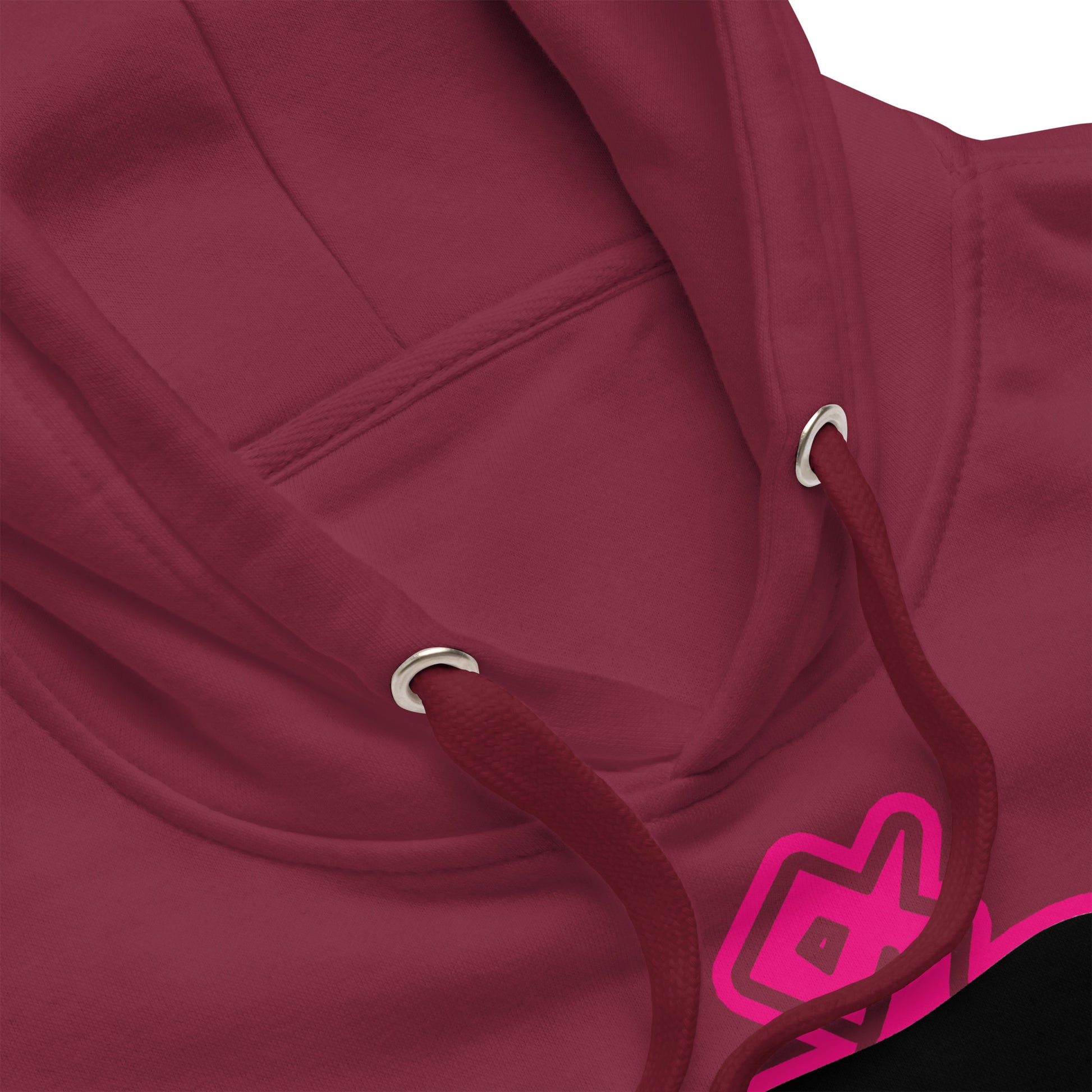 Pig-Logo-Hoodie-maroon details - backroomgear - your LGBTQI Gay Kink Apparel Store