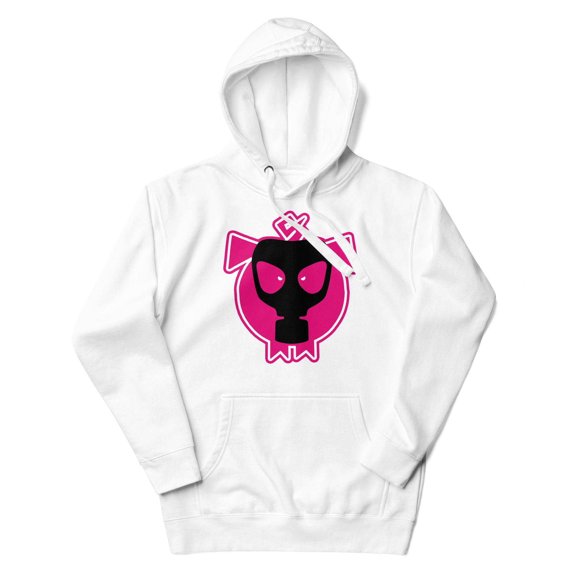 Pig-Logo-Hoodie-white flat - backroomgear - your LGBTQI Gay Kink Apparel Store