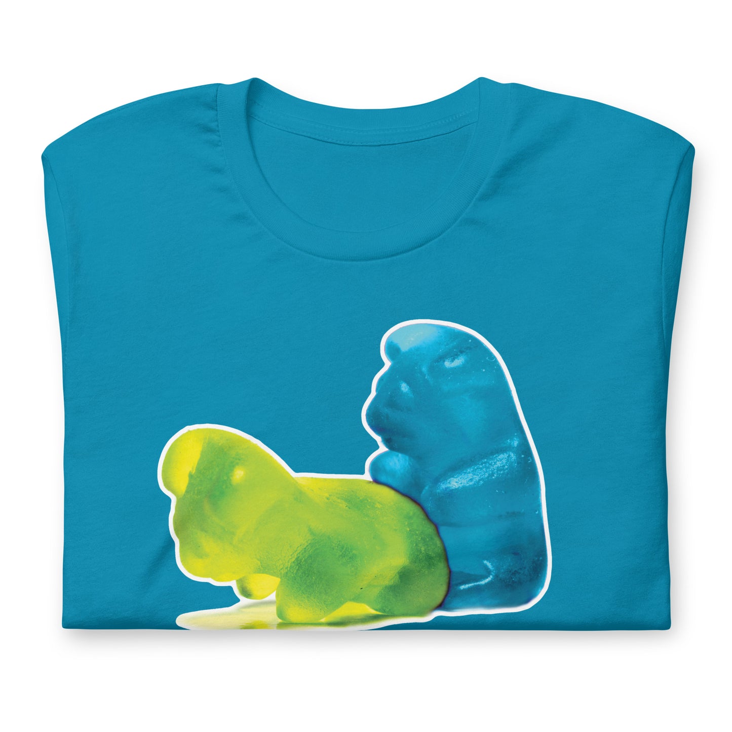 Gummy-Bearback-aqua Shirt flat folded - backroomgear - your LGBTQI Gay Kink Apparel Store