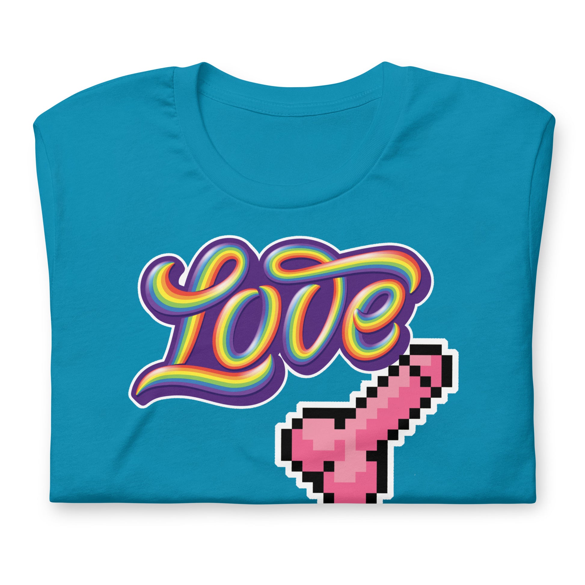 Love Dick Shirt-Aqua folded-backroomgear - your LGBTQI Gay Kink Apparel Store