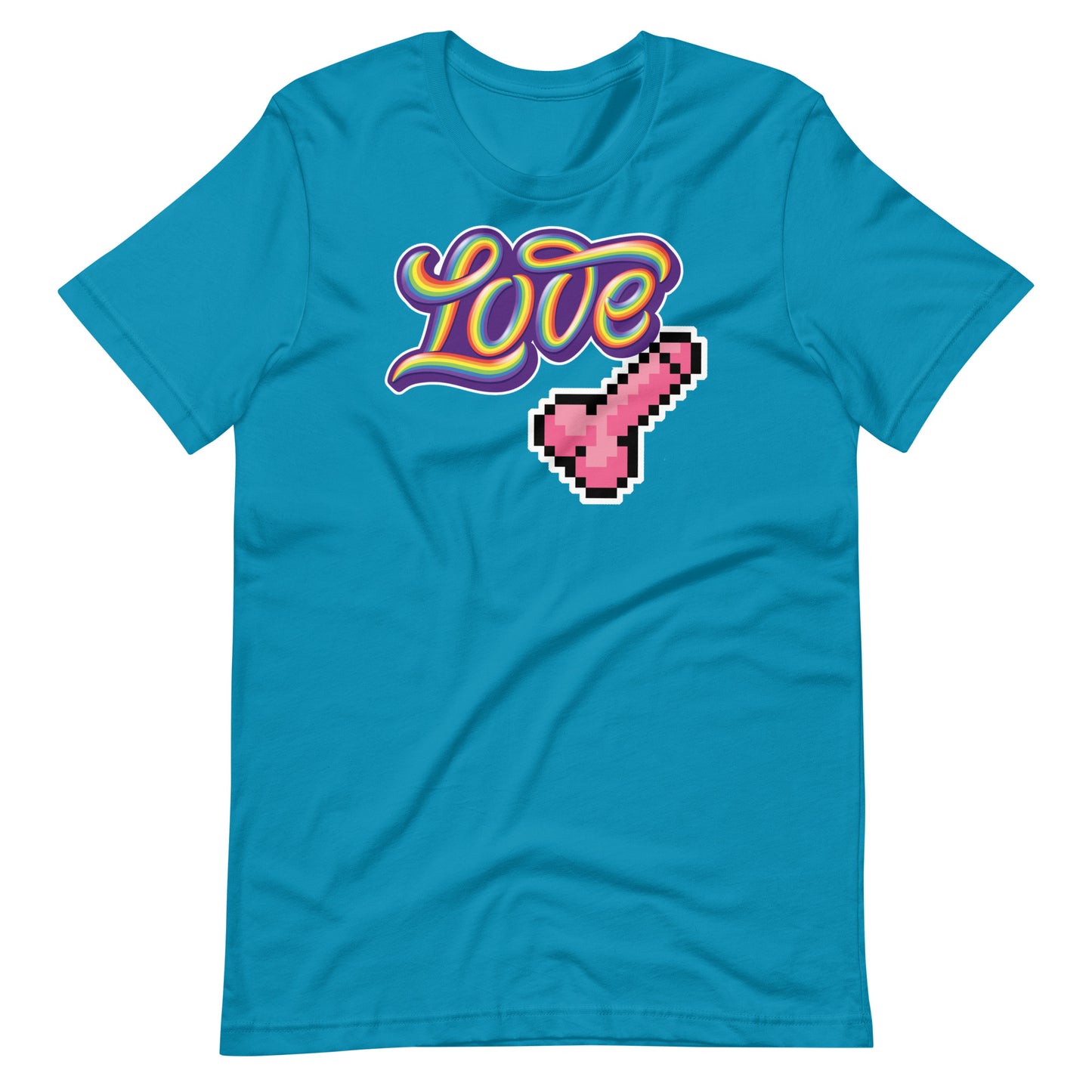 Love Dick Shirt-Aqua flat-backroomgear - your LGBTQI Gay Kink Apparel Store