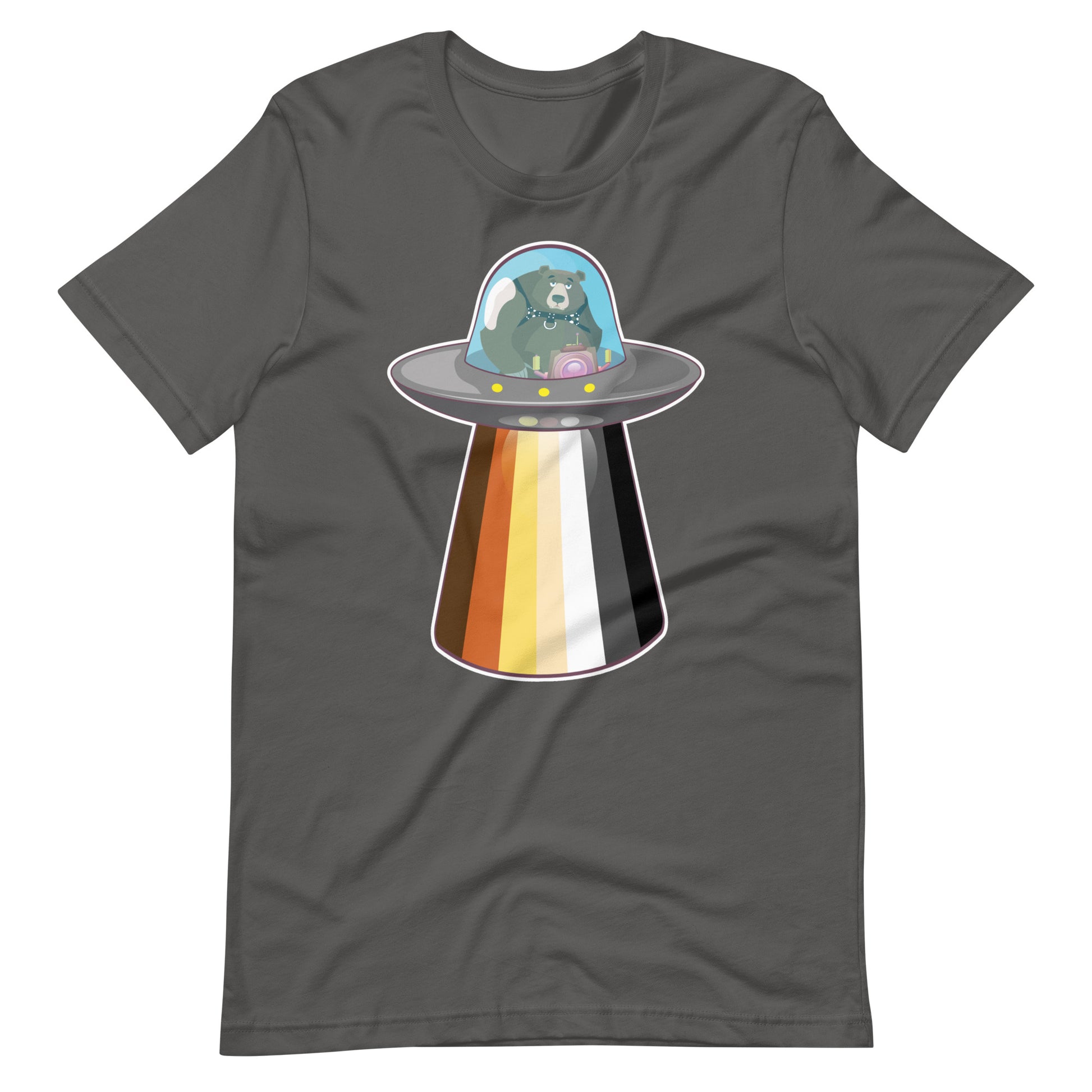 UFO Bear Asphalt T-Shirt Flat - BackRoomGear - your LGBTQI Gay Kink Apparel Store