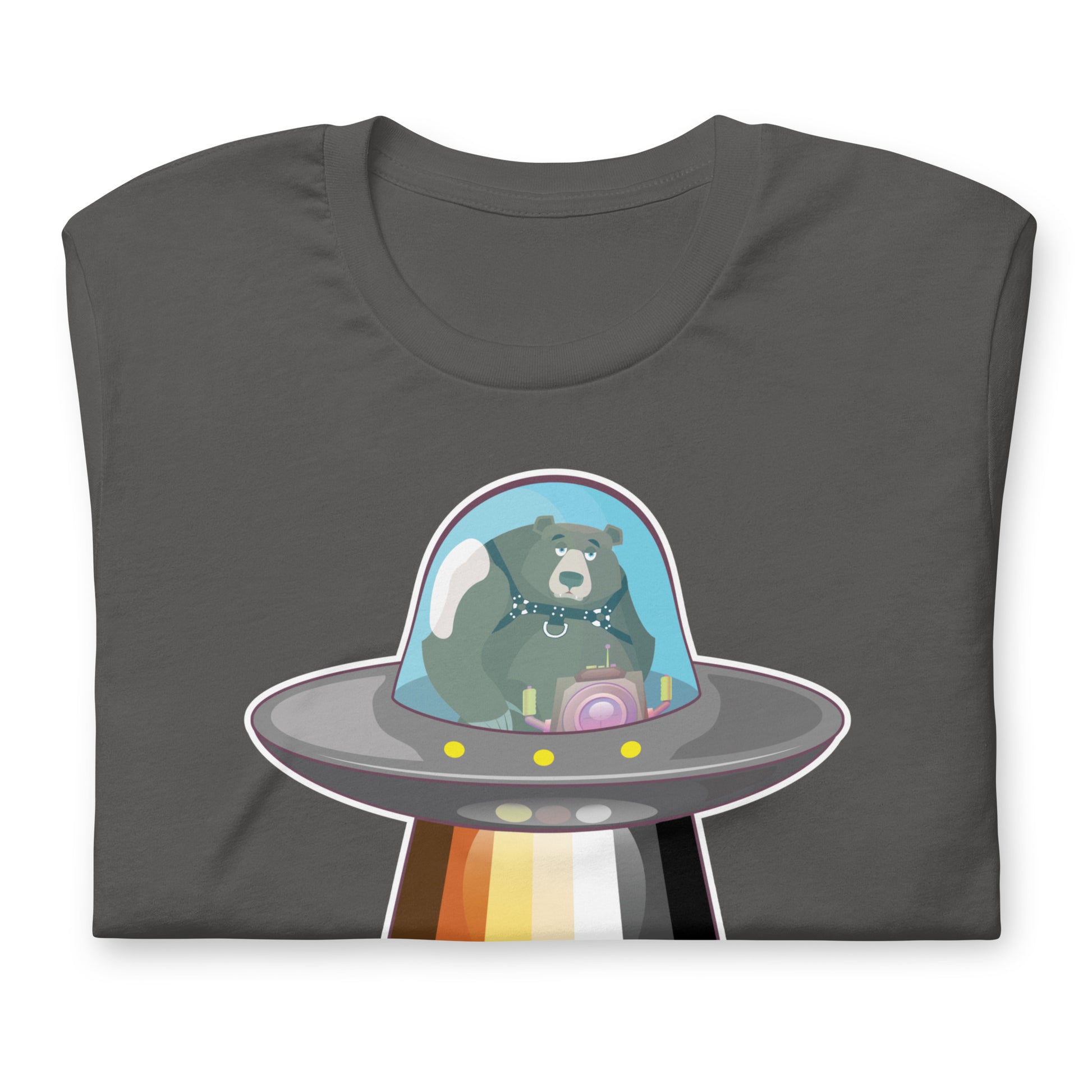 UFO Bear Asphalt T-Shirt Flat - BackRoomGear - your LGBTQI Gay Kink Apparel Store