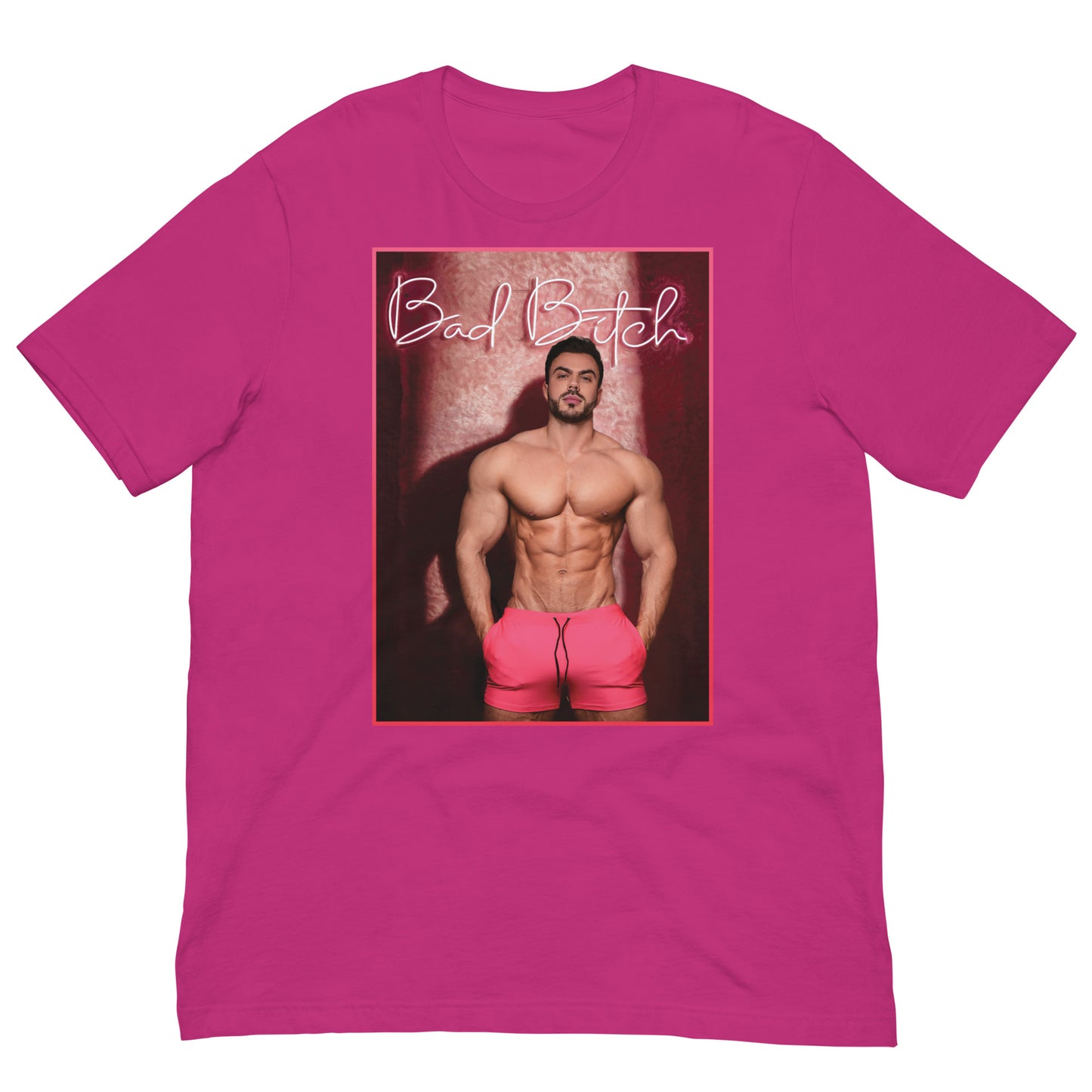 Bad Bitch! Berry T-Shirt Flat - BackRoomGear - your LGBTQI Gay Kink Apparel Store