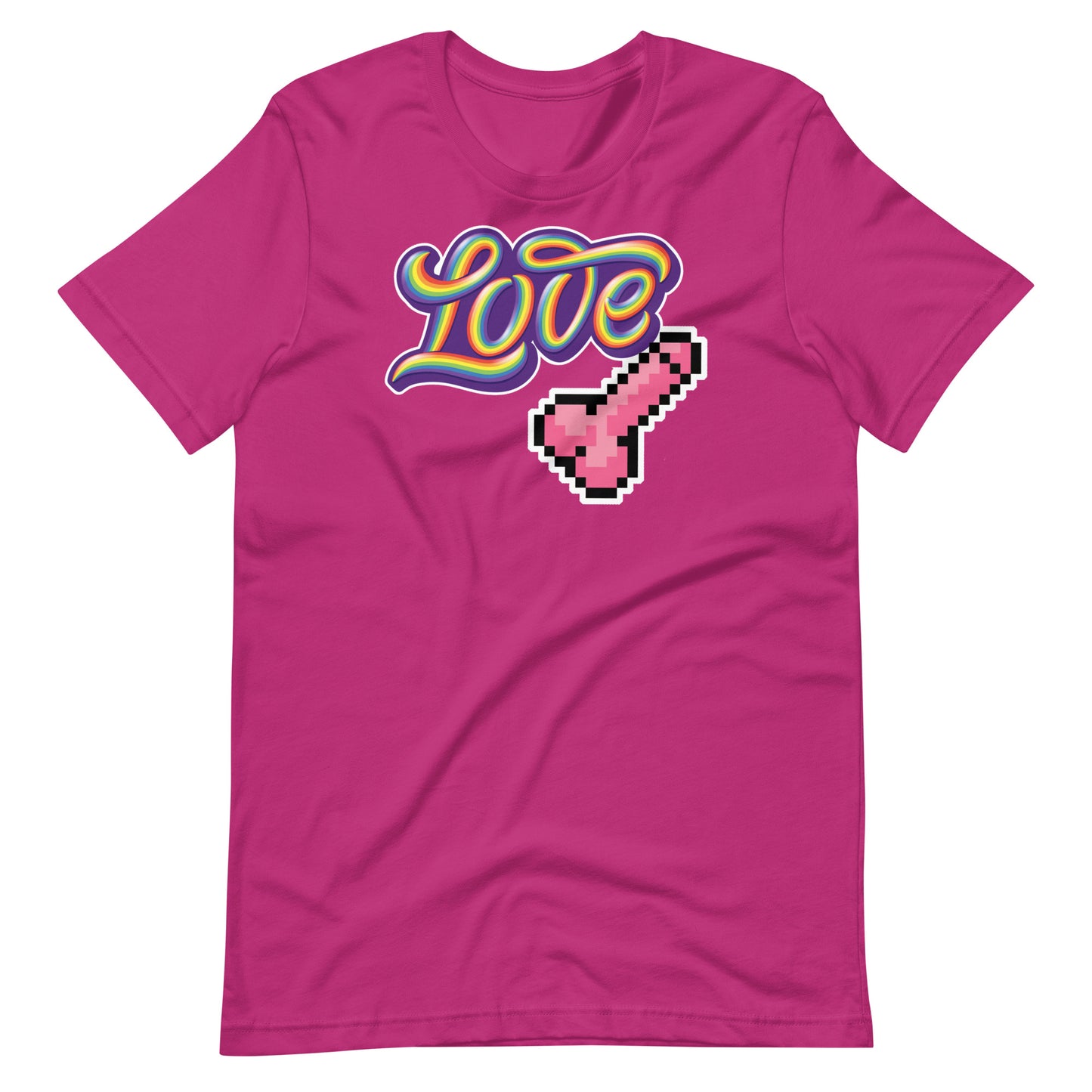 Love Dick Shirt-Berry flat-backroomgear - your LGBTQI Gay Kink Apparel Store