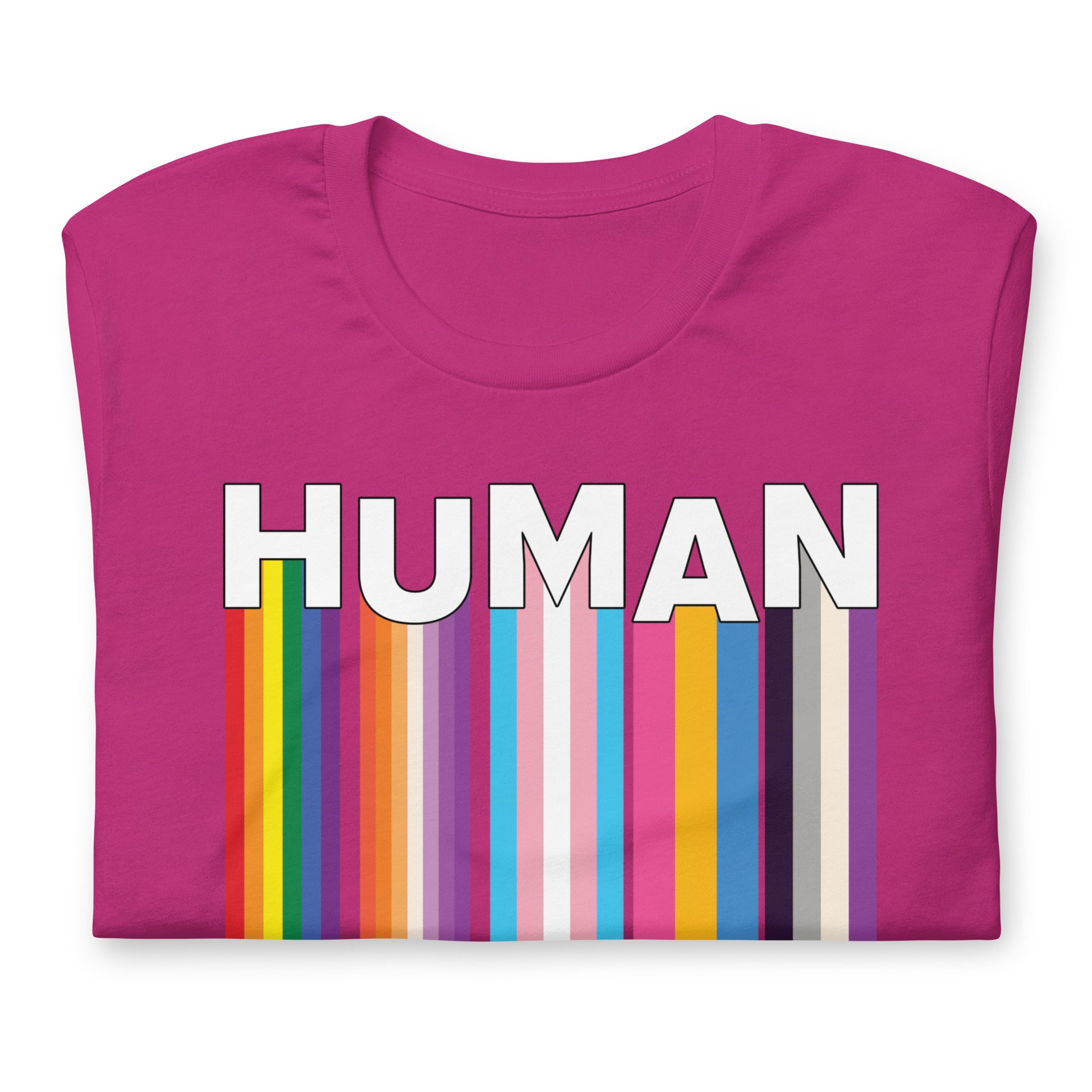 We Are Human Berry T-Shirt Folded - BackRoomGear - your LGBTQI Gay Kink Apparel Store