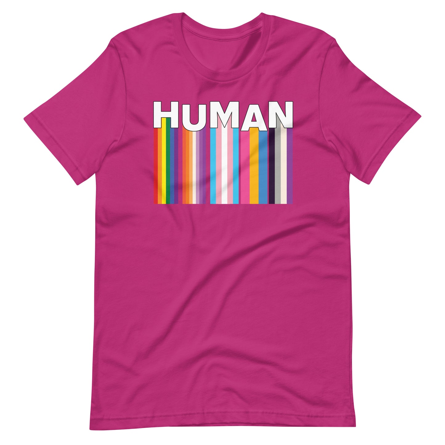 We Are Human Berry T-Shirt Flat - BackRoomGear - your LGBTQI Gay Kink Apparel Store