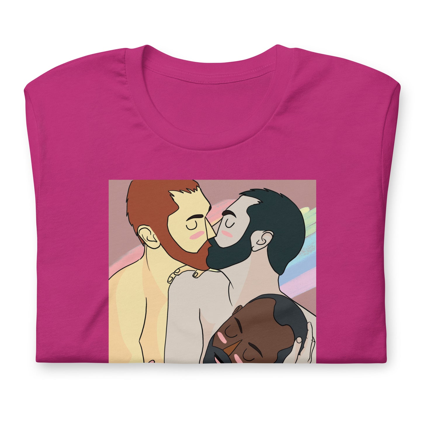 Throuple Berry T-Shirt Folded - BackRoomGear - your LGBTQI Gay Kink Apparel Store