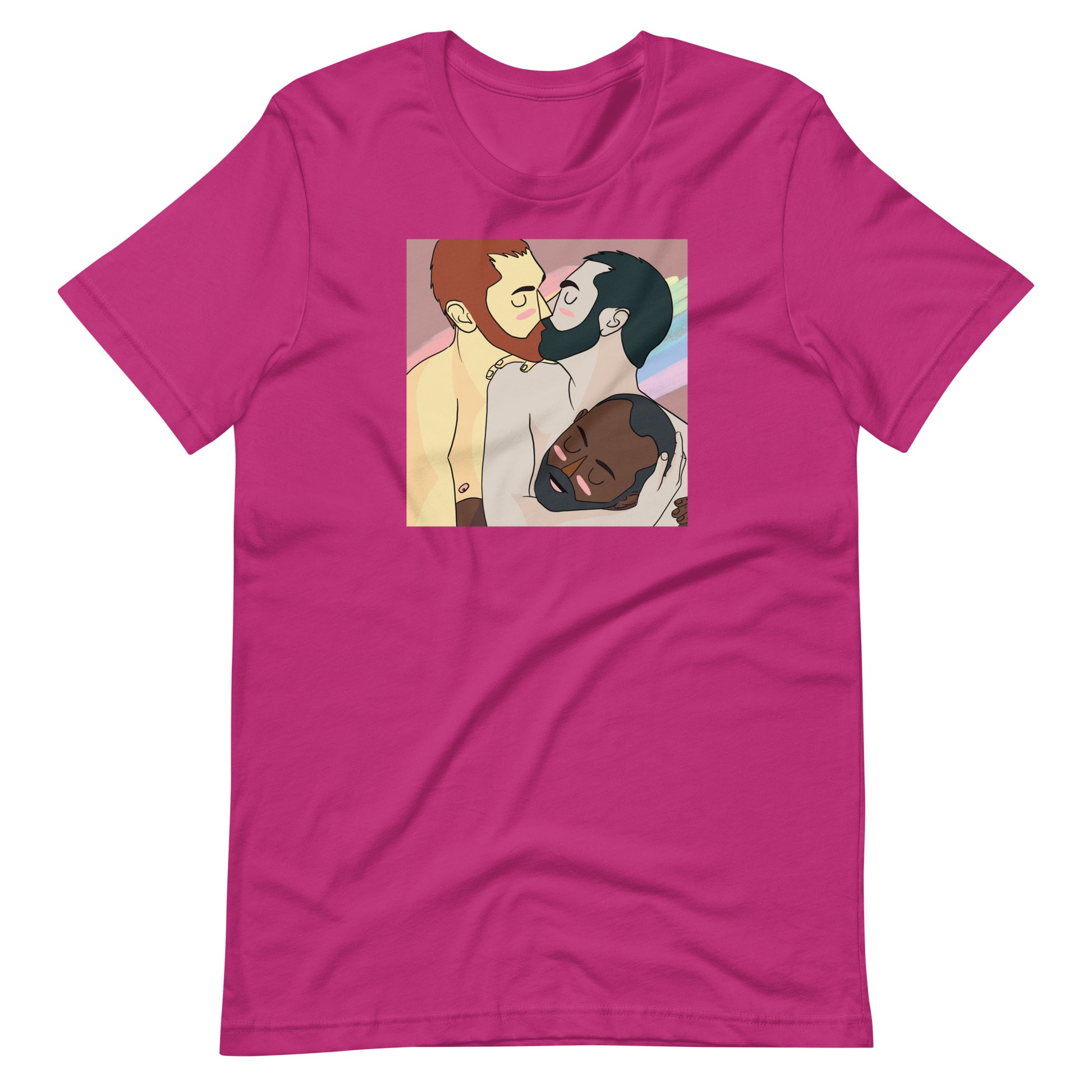 Throuple Berry T-Shirt Flat - BackRoomGear - your LGBTQI Gay Kink Apparel Store