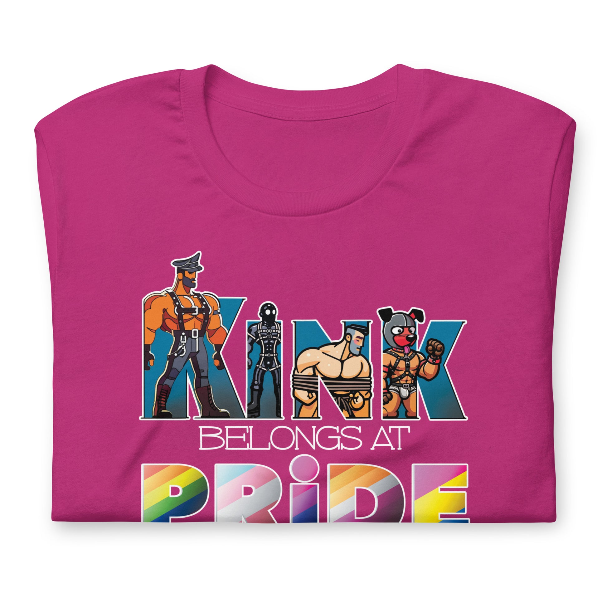 Kink-Pride-Berry Folded Shirt - backroomgear - your LGBTQI Gay Kink Apparel Store