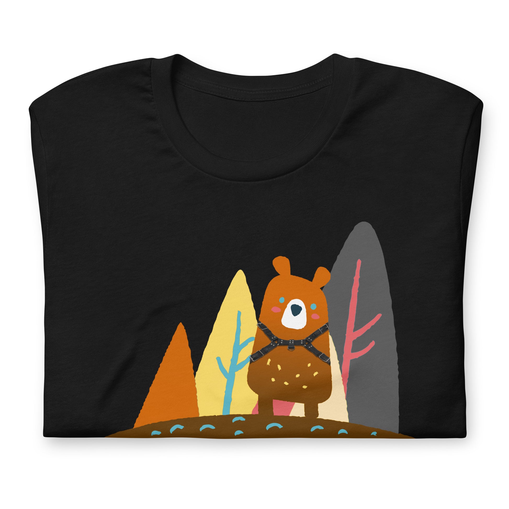 Bear-in-the-woods-Black-T-Shirt-Folded Backroom-Gear - your LGBTQI Gay Kink Apparel Store