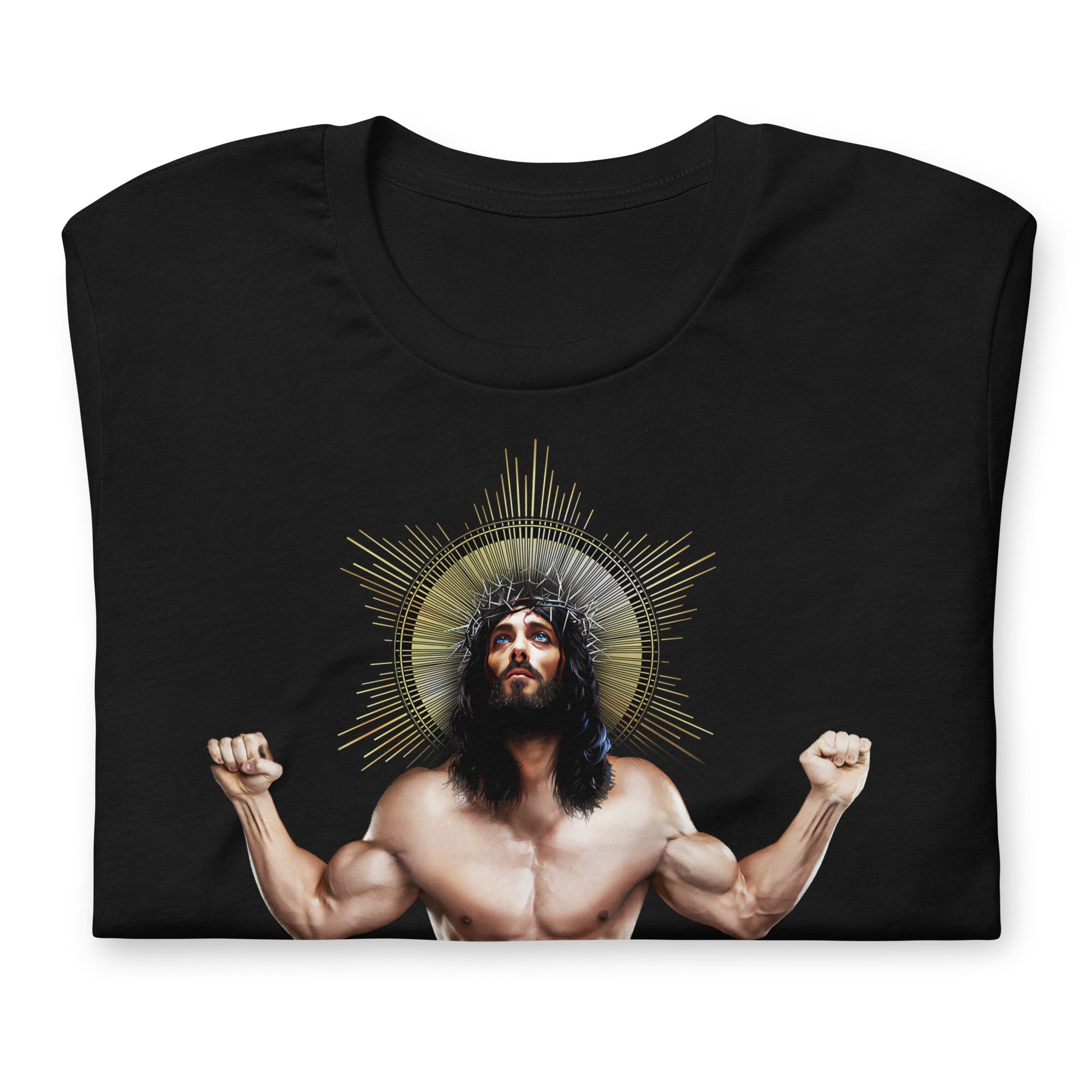 Ripped Saviour Black T-Shirt folded Backroom Gear - your LGBTQI Gay Kink Apparel Store