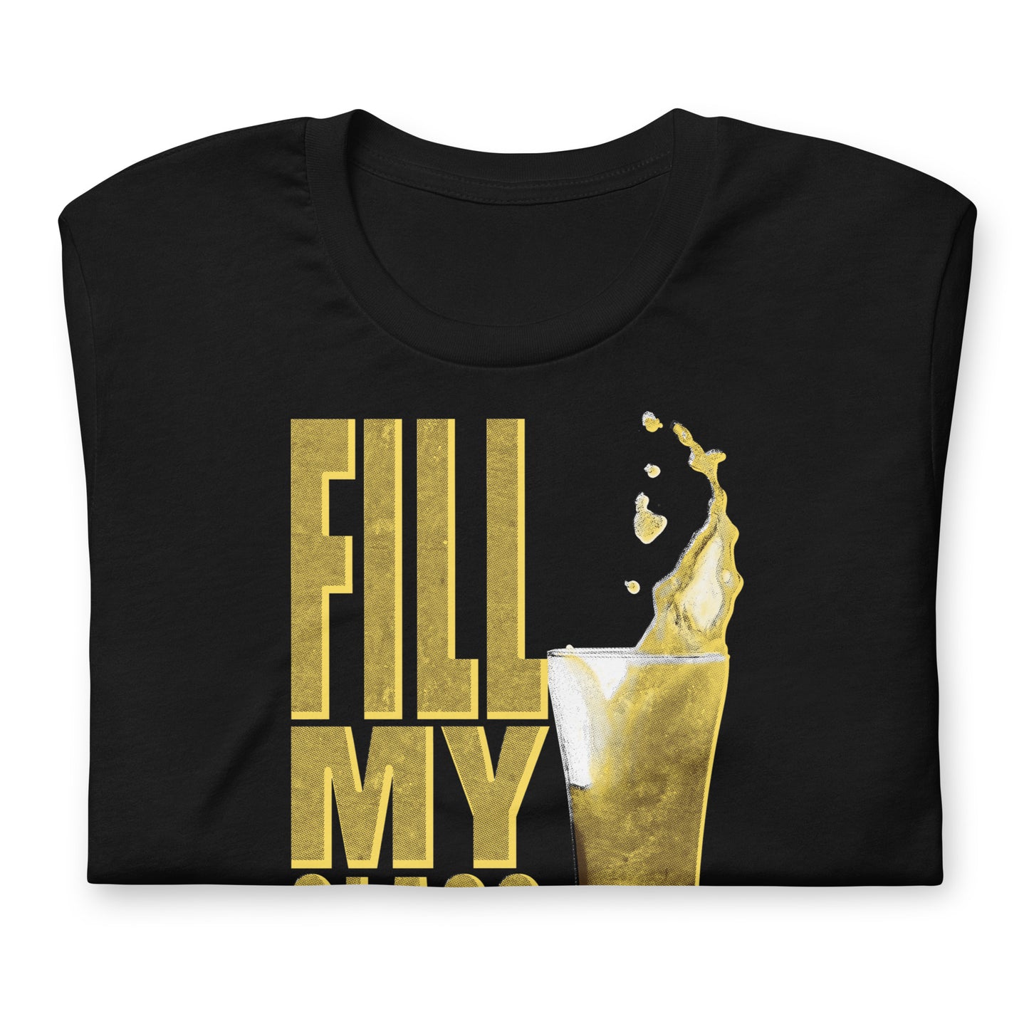 Fill-My-Glass-black shirt Flat folded- backroomgear - your LGBTQI Gay Kink Apparel Store