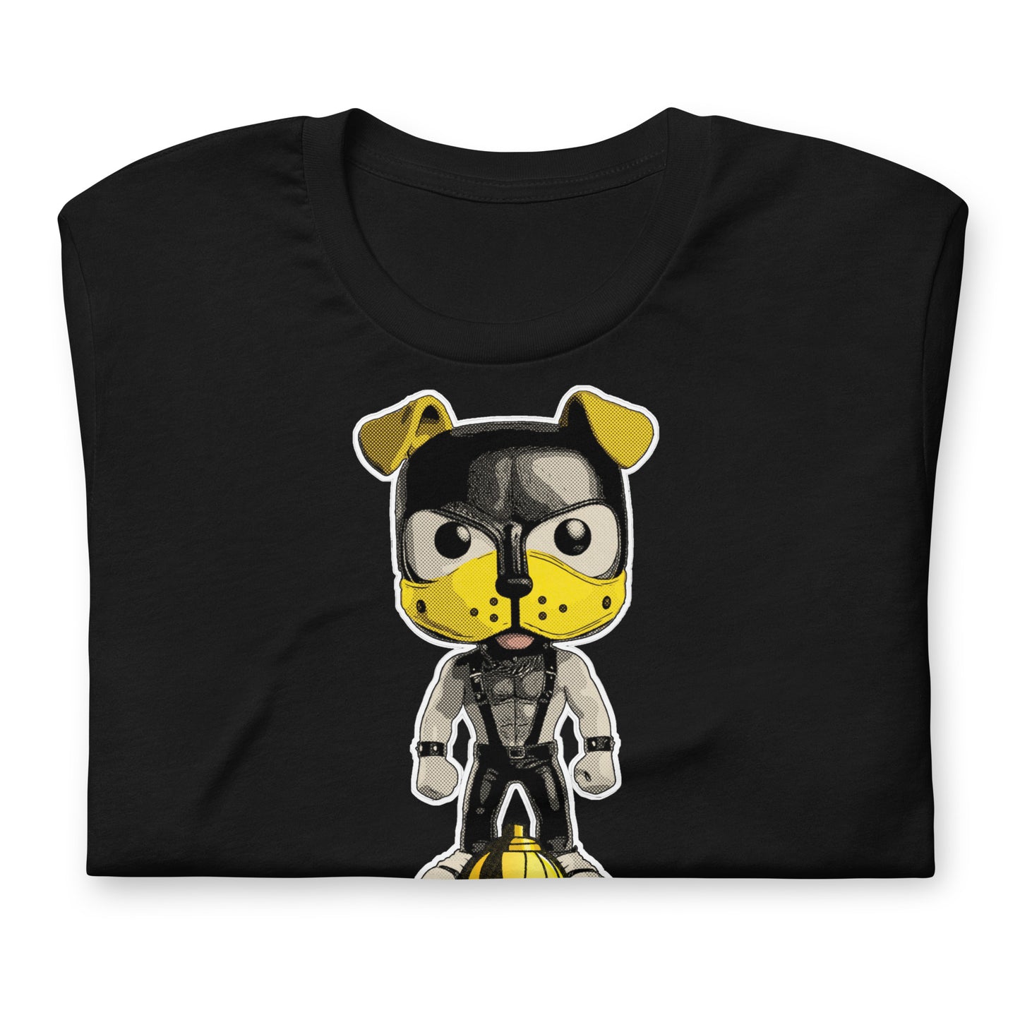 Hydrant-Pup-shirt black flat folded - backroomgear - your LGBTQI Gay Kink Apparel Store