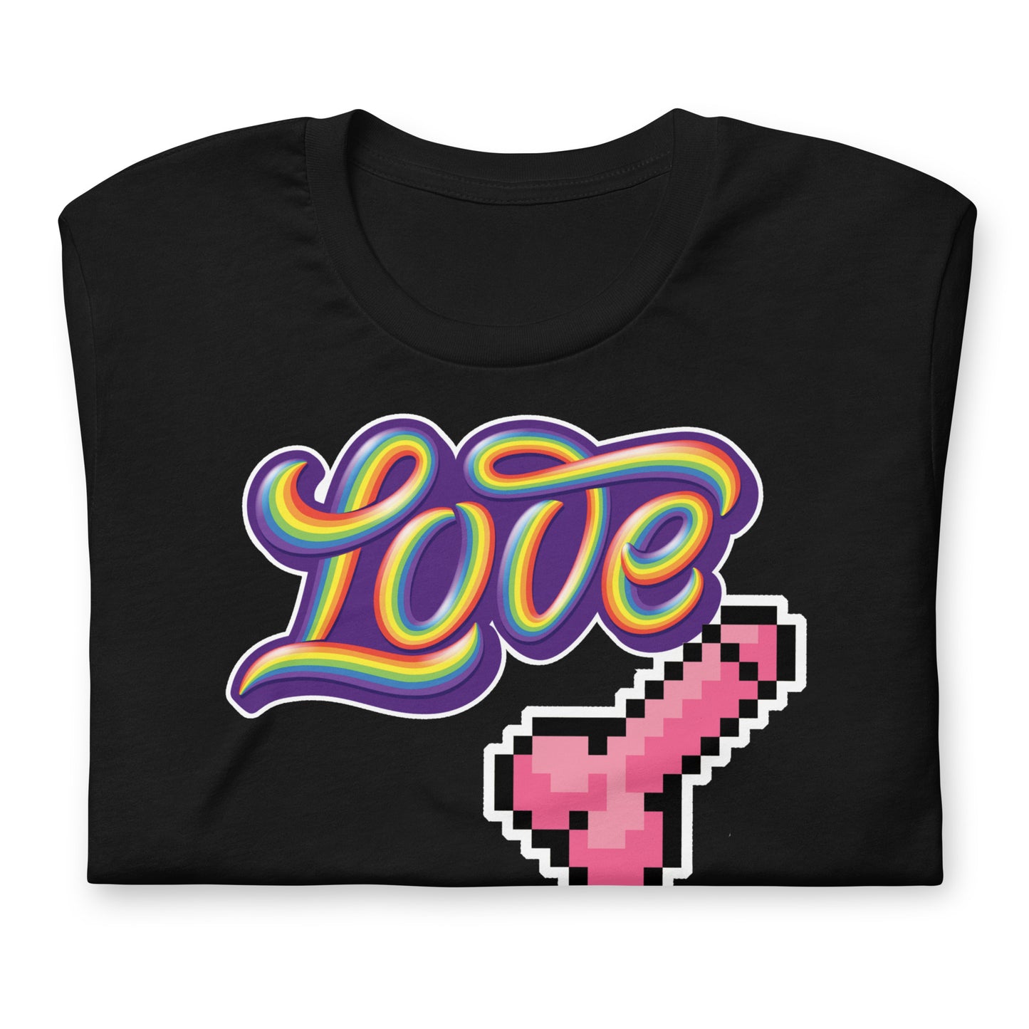 Love Dick Shirt-Black folded-backroomgear - your LGBTQI Gay Kink Apparel Store