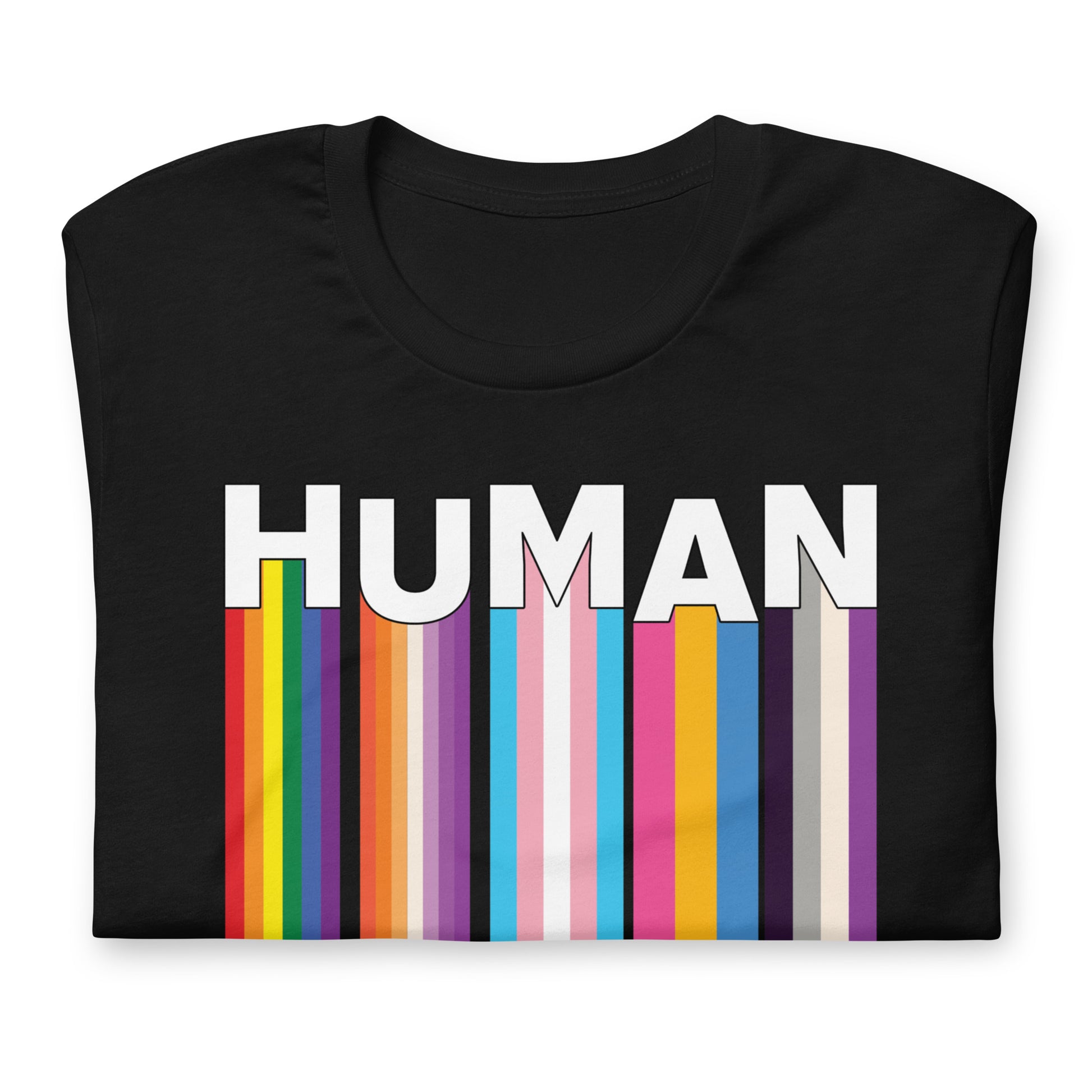 We Are Human Black T-Shirt Folded - BackRoomGear - your LGBTQI Gay Kink Apparel Store