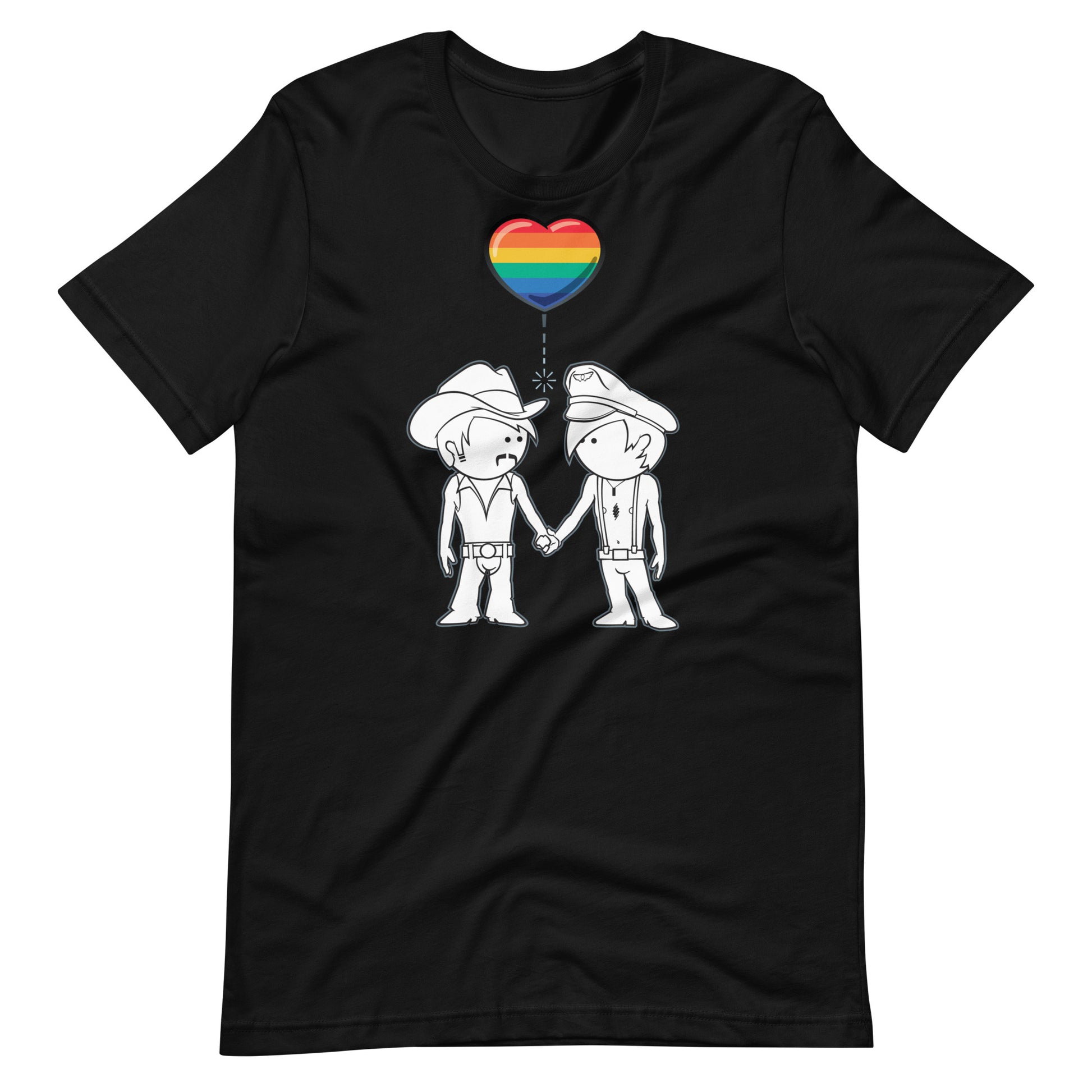 Romeo & Julian Black T-Shirt Flat - BackRoomGear - your LGBTQI Gay Kink Apparel Store