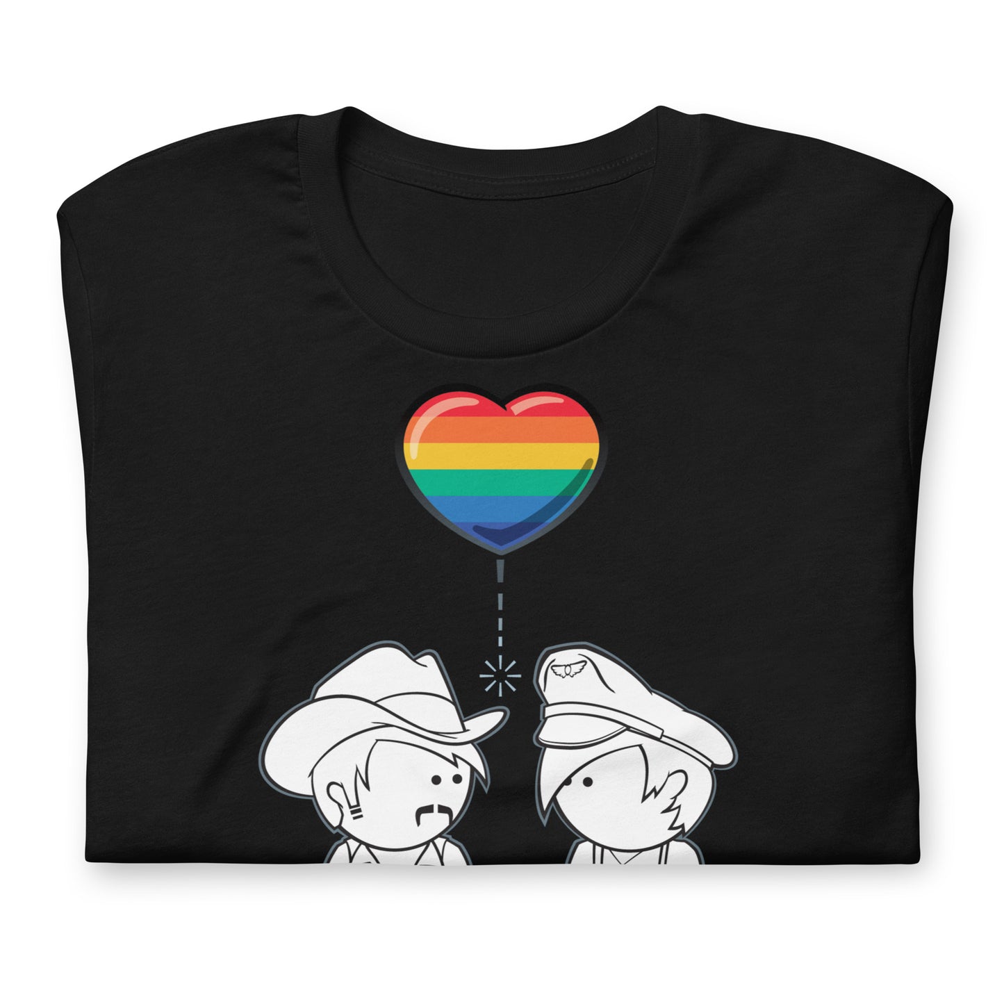 Romeo & Julian Black T-Shirt Folded - BackRoomGear - your LGBTQI Gay Kink Apparel Store