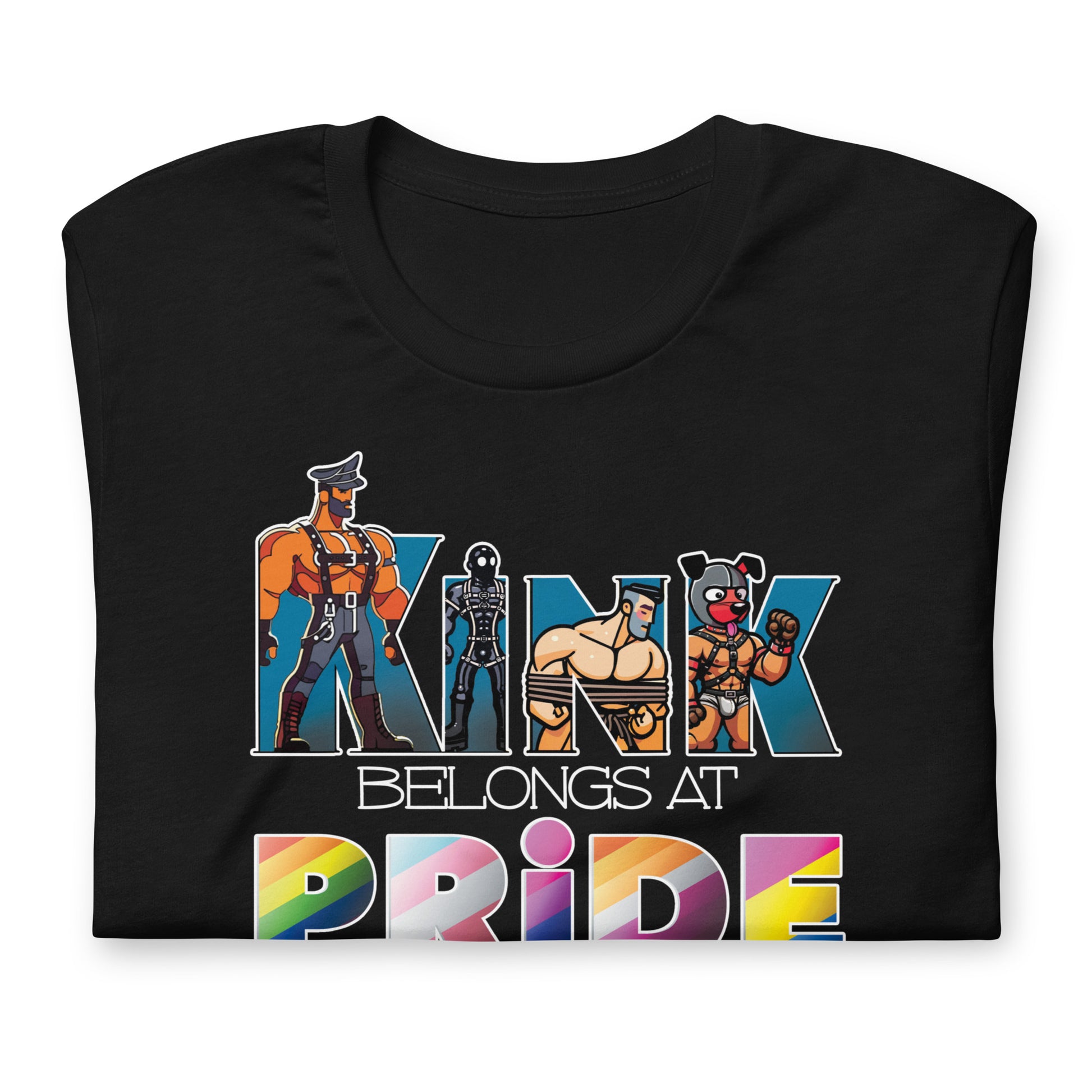 Kink-Pride-Black Folded Shirt - backroomgear - your LGBTQI Gay Kink Apparel Store