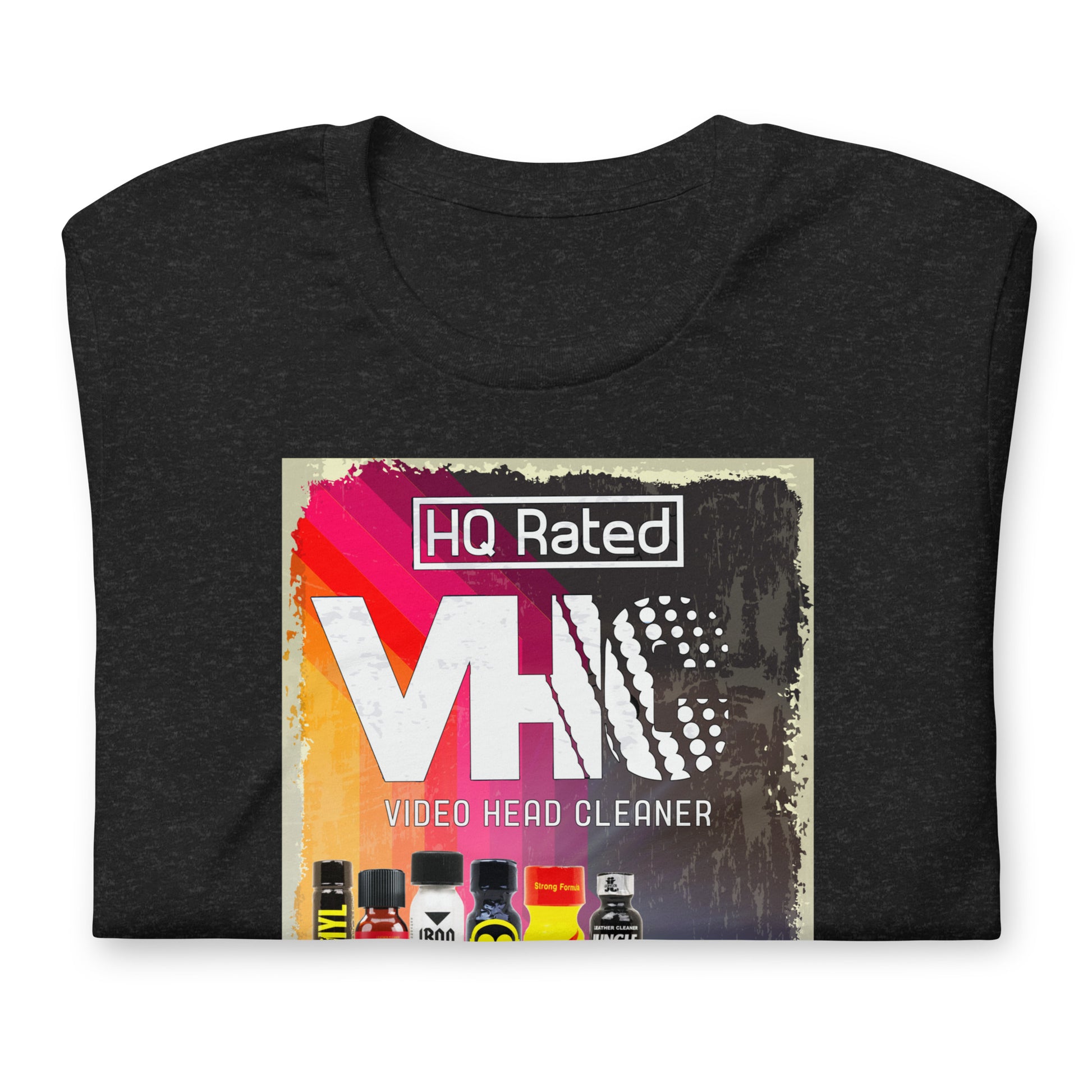 Video Head Cleaner Black Heather T-Shirt folded - BackRoomGear - your LGBT Gay Kink Apparel Store