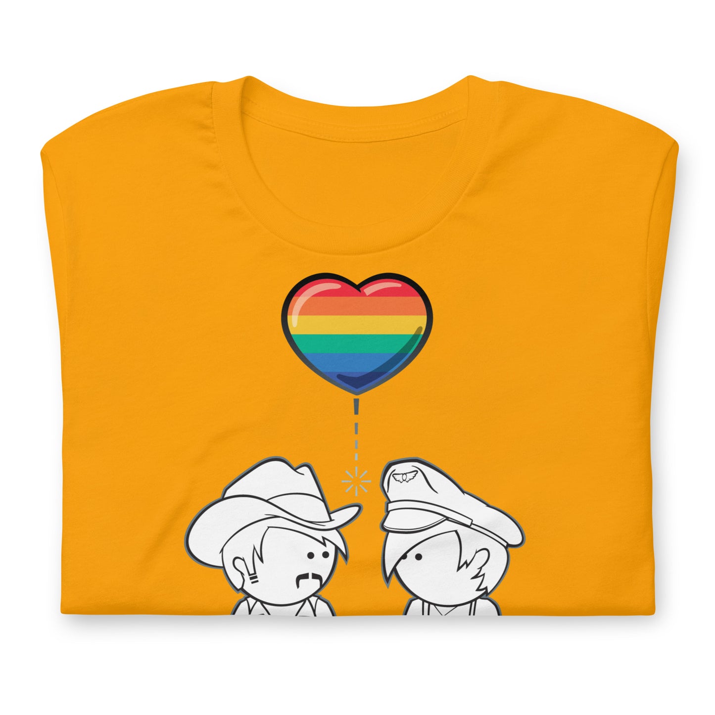 Romeo & Julian Gold T-Shirt Folded - BackRoomGear - your LGBTQI Gay Kink Apparel Store