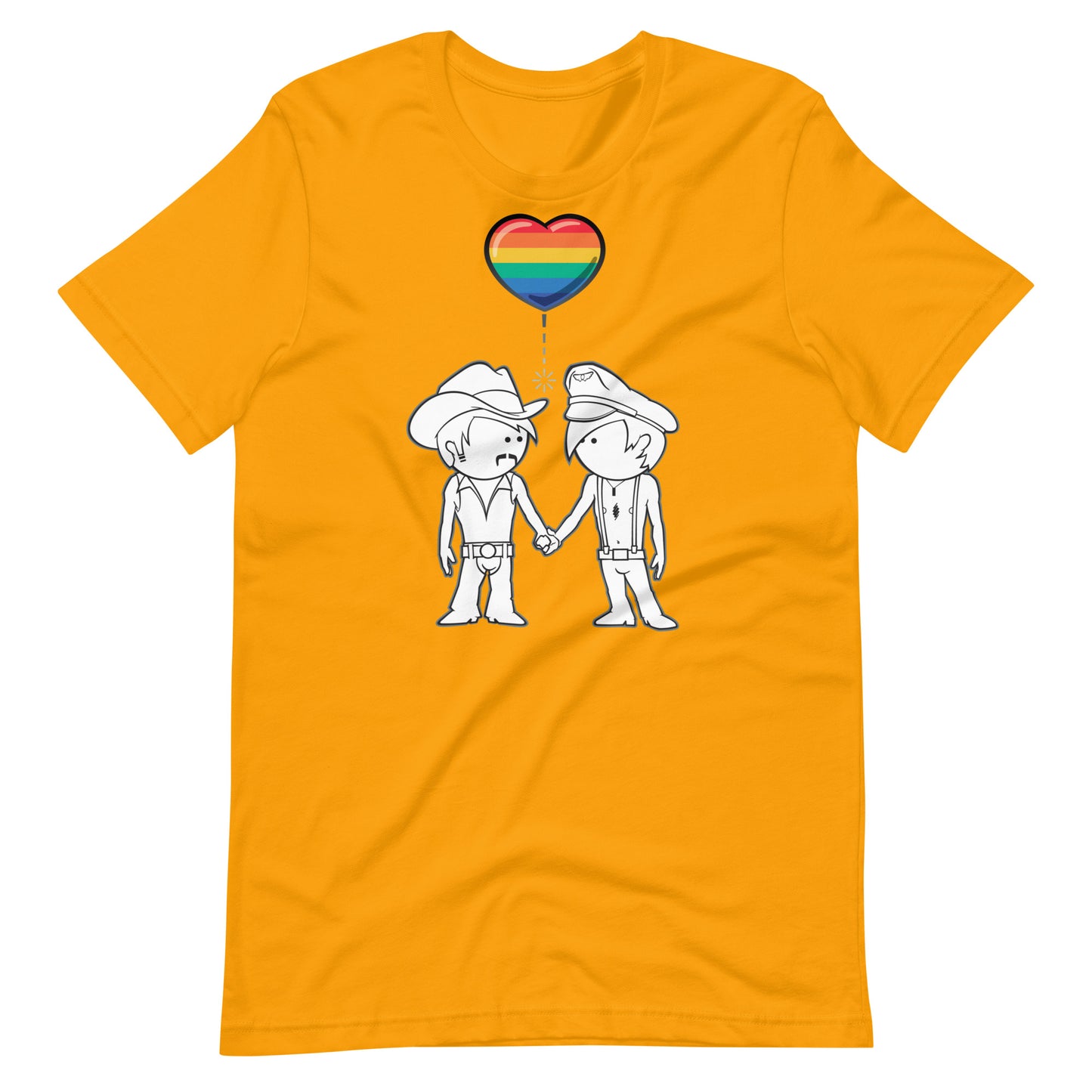 Romeo & Julian Gold T-Shirt Flat - BackRoomGear - your LGBTQI Gay Kink Apparel Store