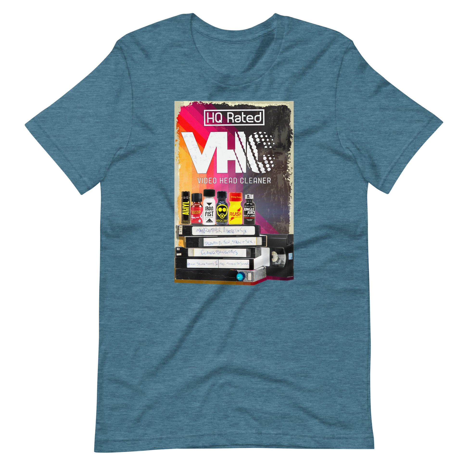 Video Head Cleaner Heather Deep Teal T-Shirt flat - BackRoomGear - your LGBT Gay Kink Apparel Store