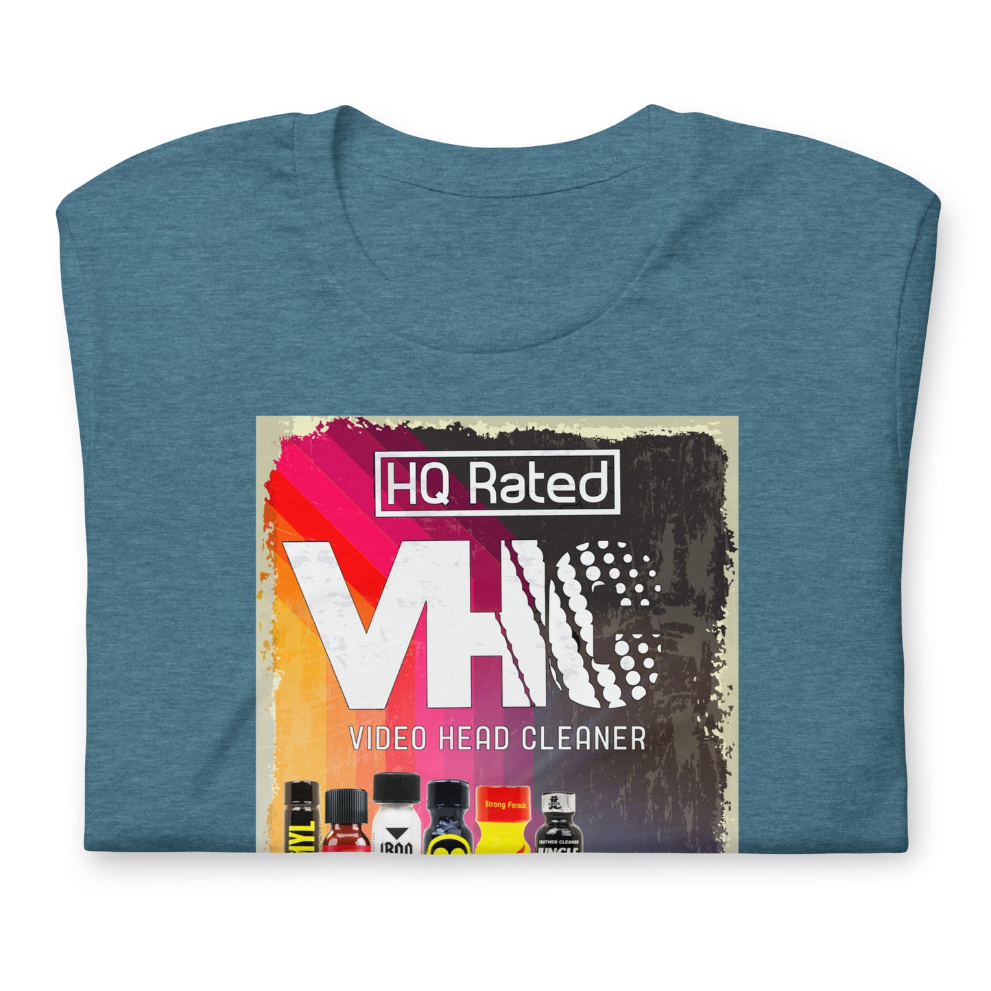 Video Head Cleaner Heather Deep Teal T-Shirt folded - BackRoomGear - your LGBT Gay Kink Apparel Store