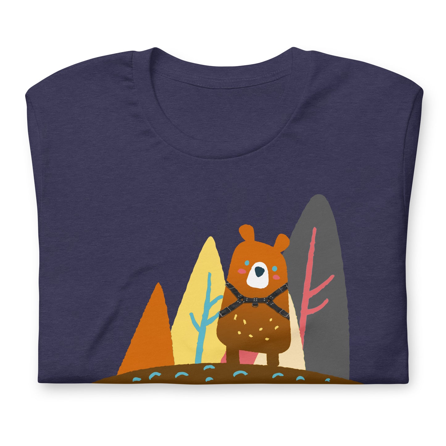 Bear-in-the-woods-heather-midnight-navy-T-Shirt-Folded Backroom-Gear - your LGBTQI Gay Kink Apparel Store